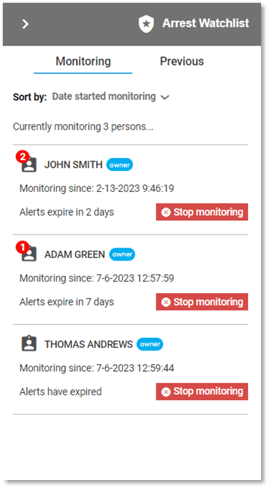 Arrest monitoring