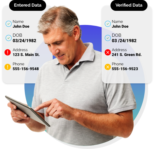 Entered vs verified data graphic - website